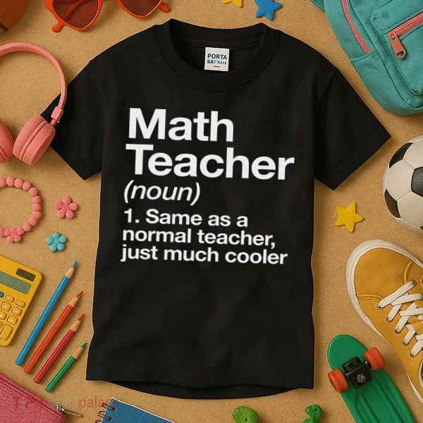Math Teacher Definition Funny Back To School First Day Kids T-Shirt