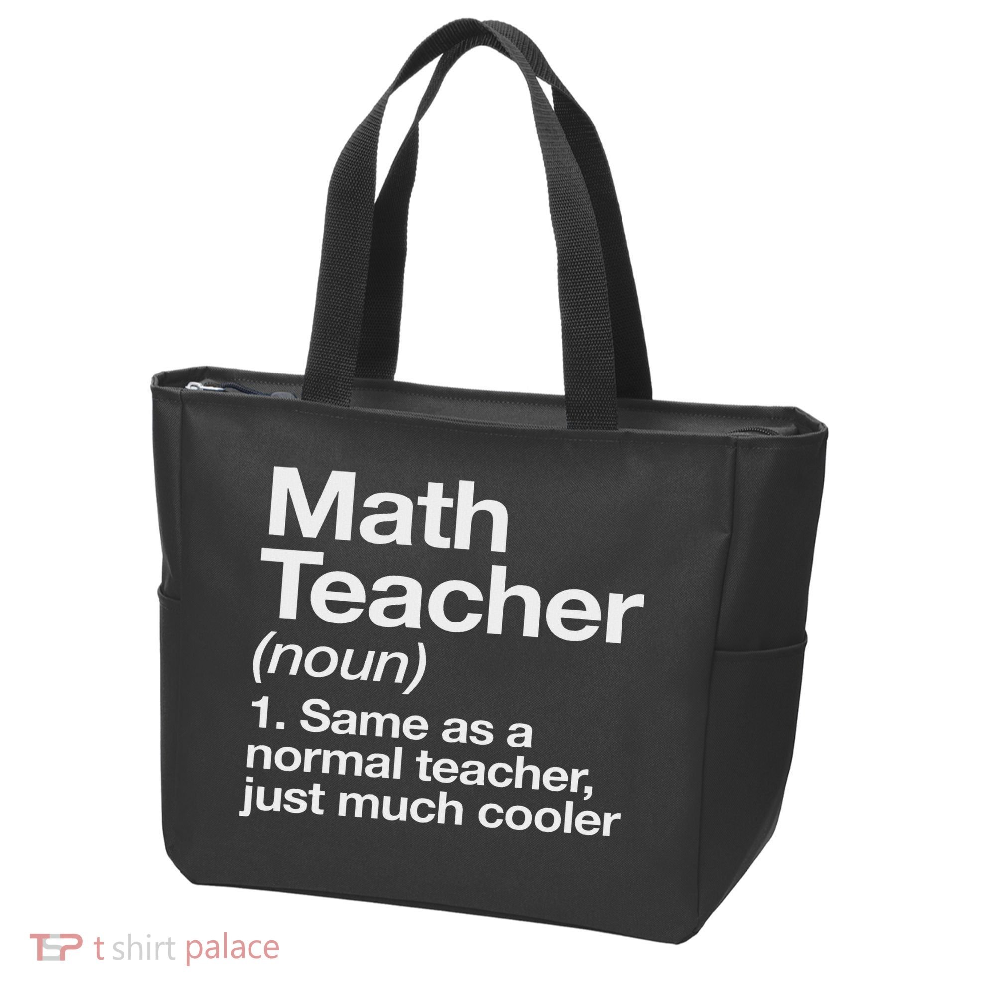 Math Teacher Definition Funny Back To School First Day Tote Bag