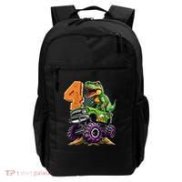 Monster Truck Dinosaur TRex 4th Birthday 4 Year Old Backpack thumb 0