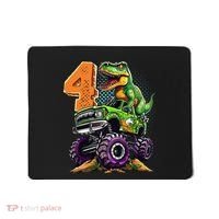 Monster Truck Dinosaur TRex 4th Birthday 4 Year Old Mousepad thumb 0