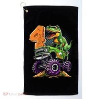 Monster Truck Dinosaur TRex 4th Birthday 4 Year Old Golf Towel thumb 0