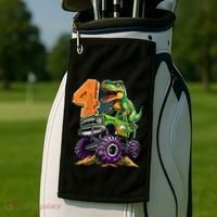 Monster Truck Dinosaur TRex 4th Birthday 4 Year Old Golf Towel thumb 2