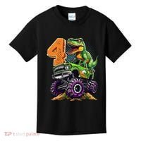 Monster Truck Dinosaur TRex 4th Birthday 4 Year Old Kids T-Shirt thumb 0