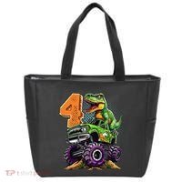 Monster Truck Dinosaur TRex 4th Birthday 4 Year Old Tote Bag thumb 0