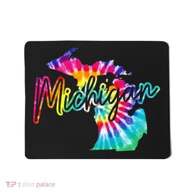 Michigan Tie Dye State Map Pride Hippie Vintage Retro Mousepad