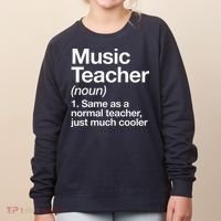 Music Teacher Definition Funny Back To School First Day Women's Sweatshirt thumb 0