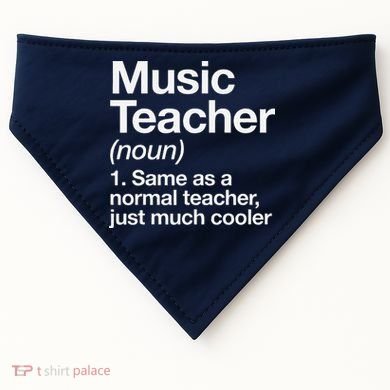 Music Teacher Definition Funny Back To School First Day USA-Made Doggie Bandana