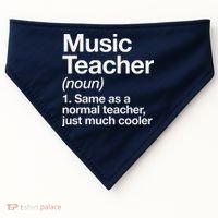 Music Teacher Definition Funny Back To School First Day USA-Made Doggie Bandana thumb 0