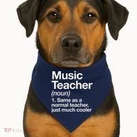 Music Teacher Definition Funny Back To School First Day USA-Made Doggie Bandana thumb 1