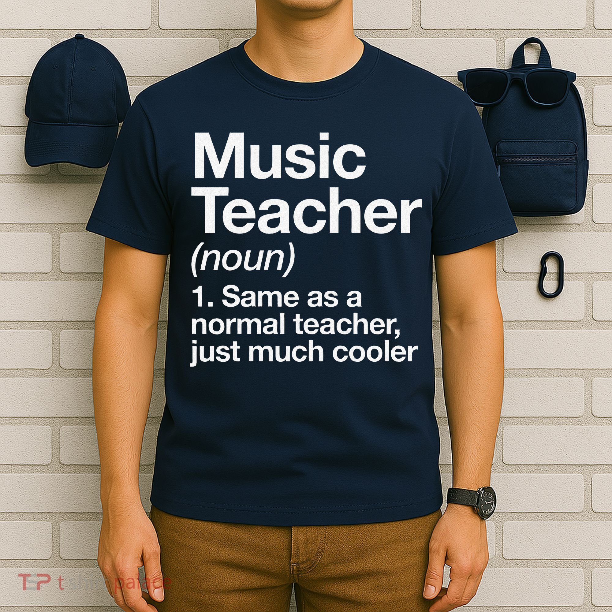 Music Teacher Definition Funny Back To School First Day T-Shirt