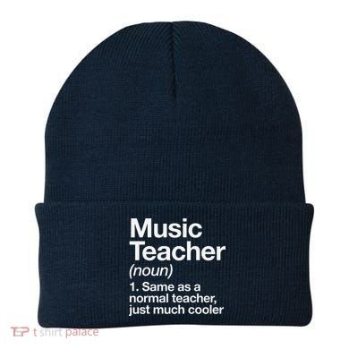 Music Teacher Definition Funny Back To School First Day Beanie