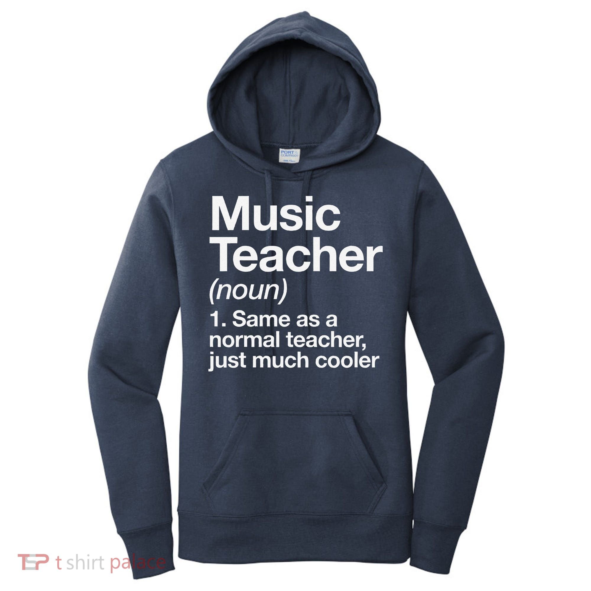 Music Teacher Definition Funny Back To School First Day Women's Hoodie