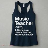 Music Teacher Definition Funny Back To School First Day Women's Tank Top thumb 3