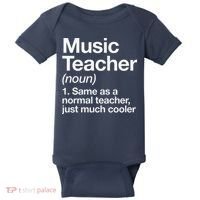 Music Teacher Definition Funny Back To School First Day Baby Bodysuit thumb 0
