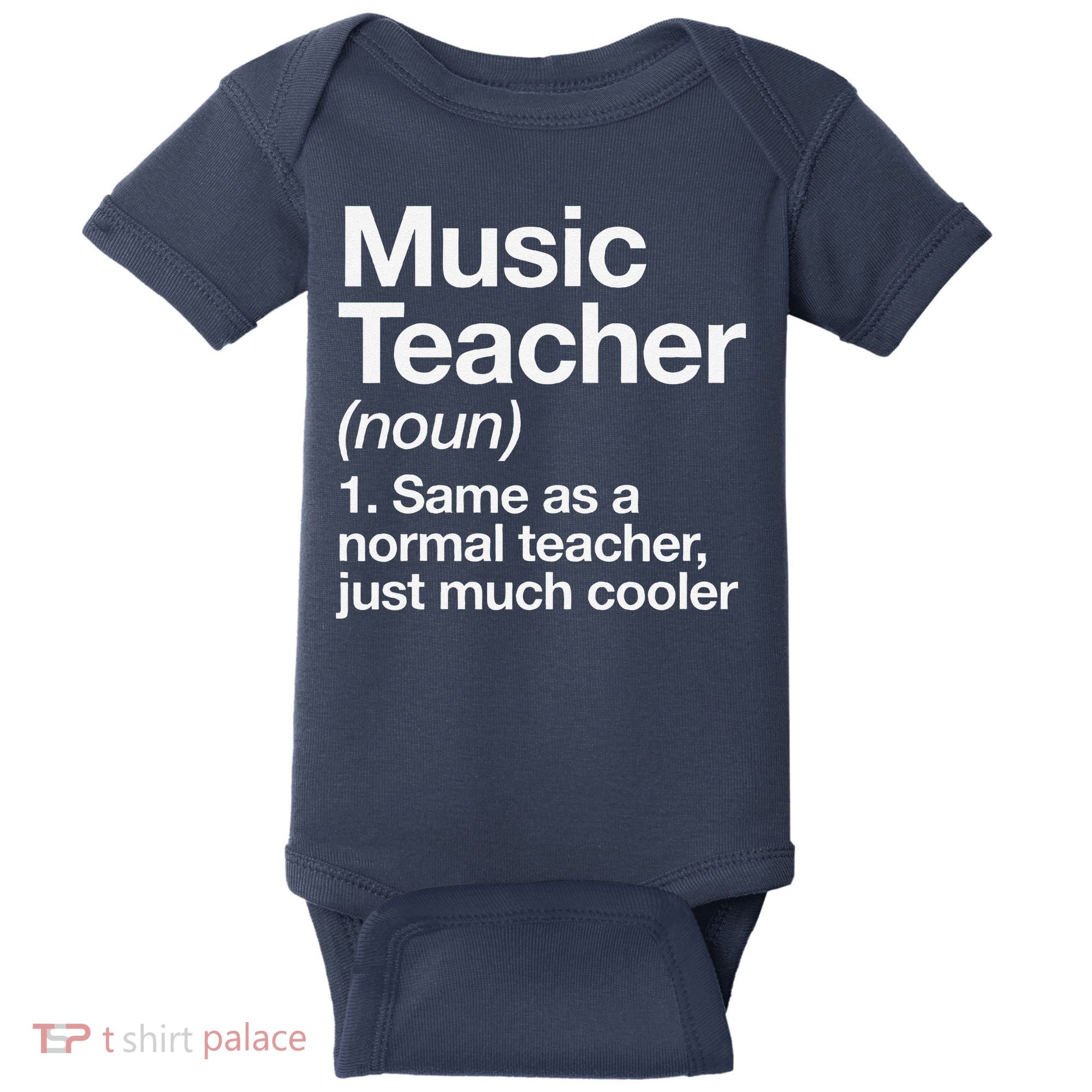 Music Teacher Definition Funny Back To School First Day Baby Bodysuit