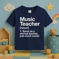 Music Teacher Definition Funny Back To School First Day Toddler T-Shirt thumb 3