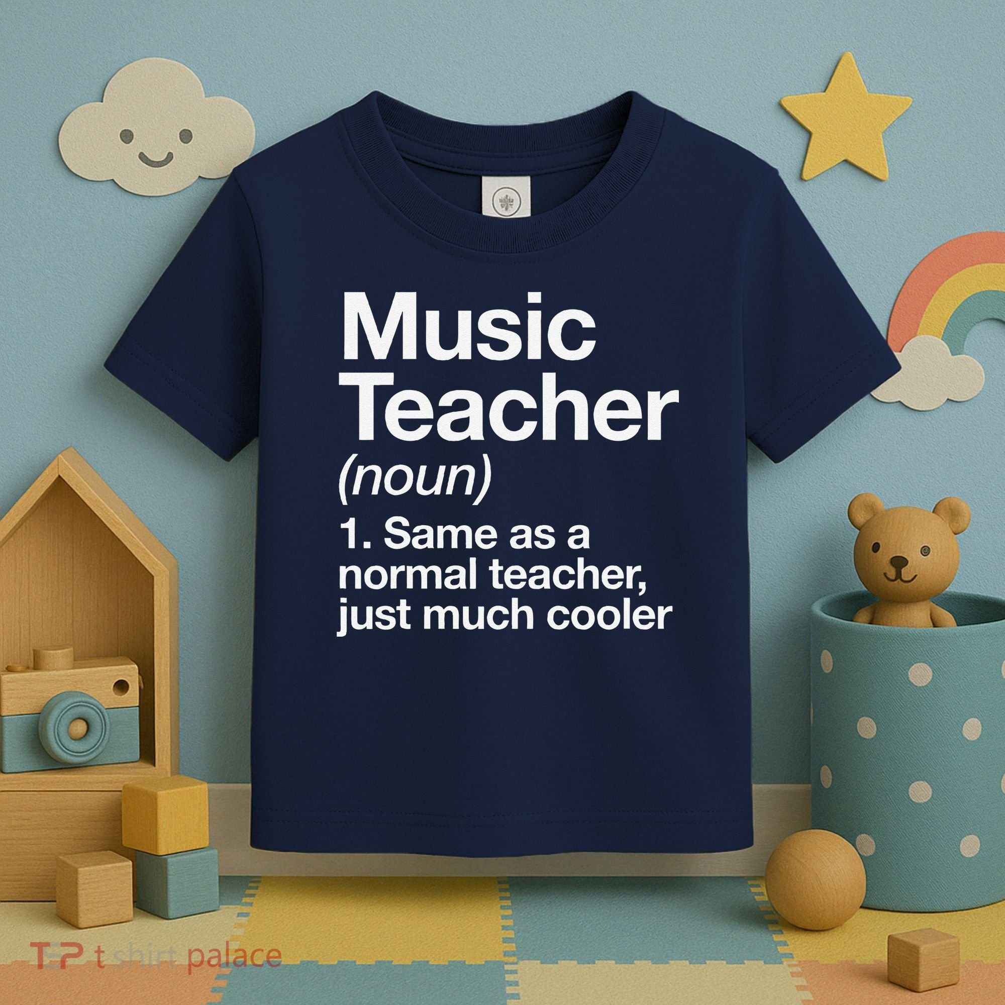 Music Teacher Definition Funny Back To School First Day Toddler T-Shirt