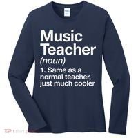 Music Teacher Definition Funny Back To School First Day Women's Long Sleeve Shirt thumb 0