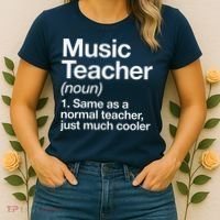 Music Teacher Definition Funny Back To School First Day Women's T-Shirt thumb 2