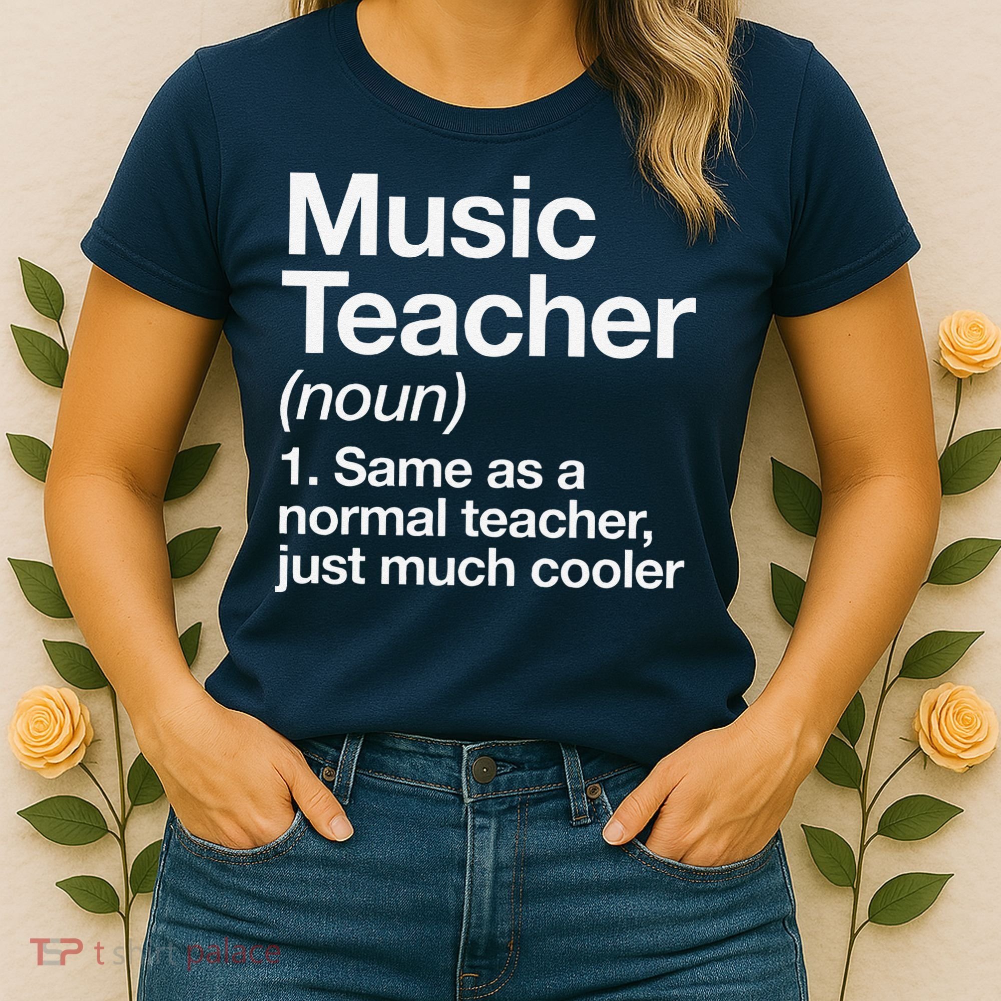 Music Teacher Definition Funny Back To School First Day Women's T-Shirt