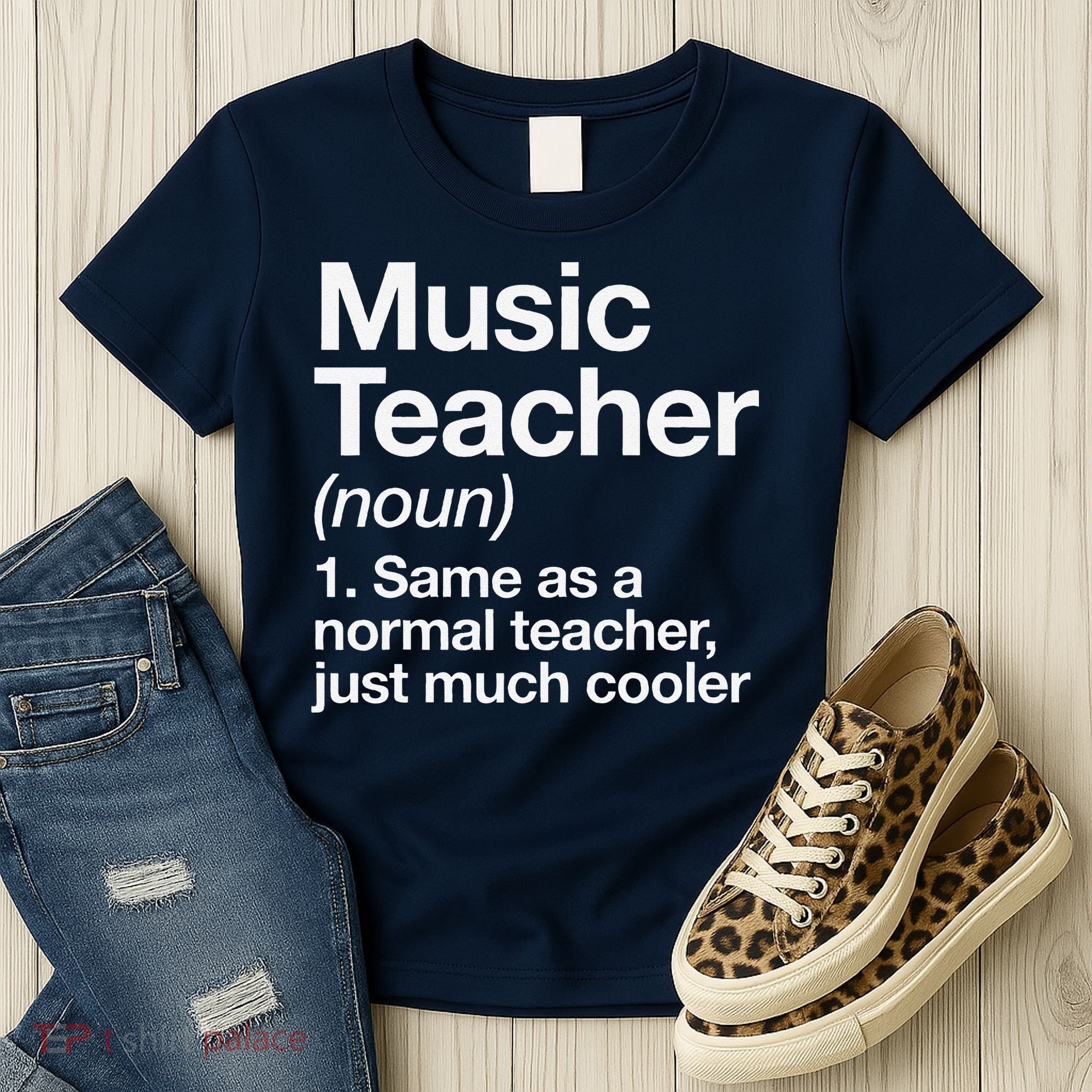 Music Teacher Definition Funny Back To School First Day Women's T-Shirt
