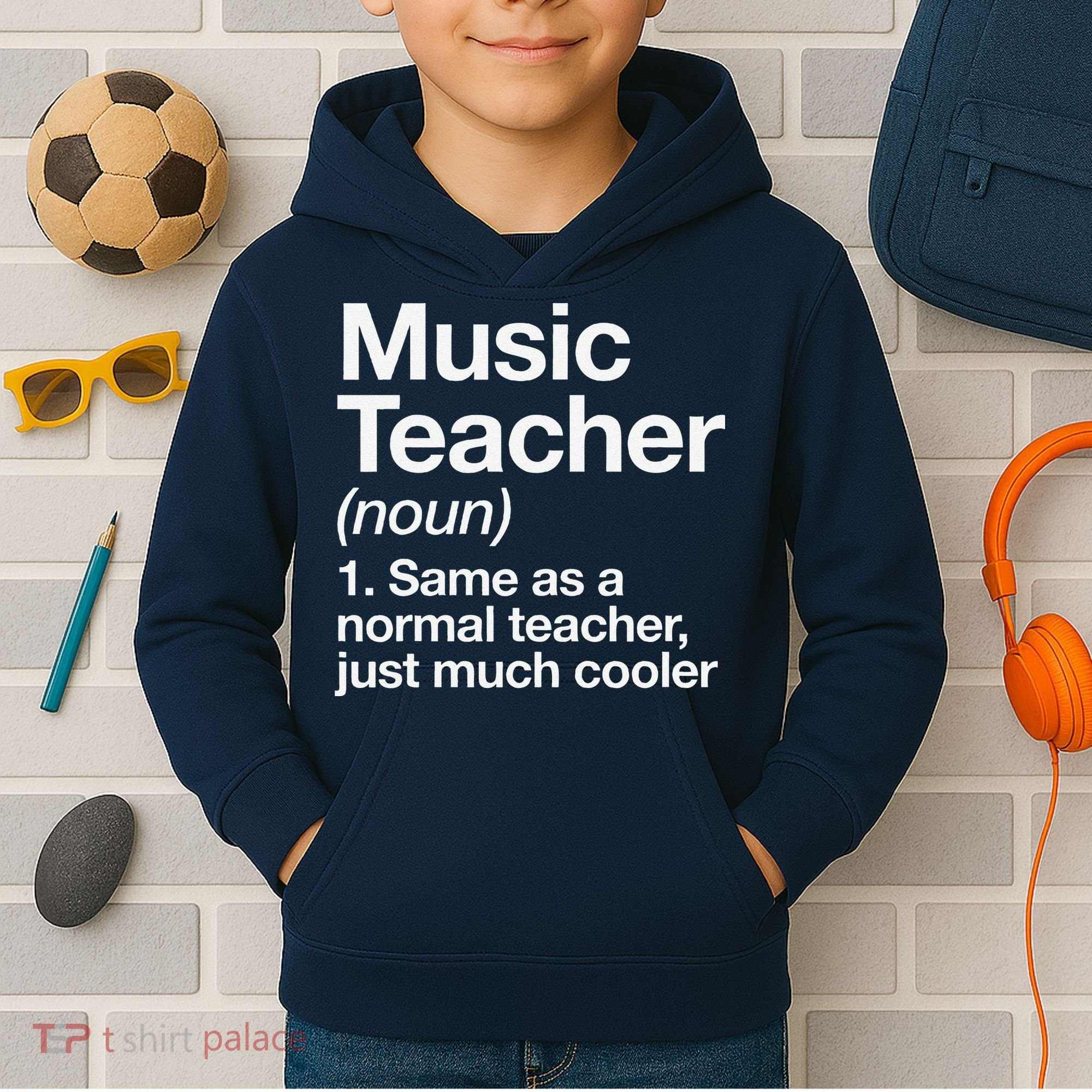 Music Teacher Definition Funny Back To School First Day Kids Hoodie