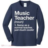 Music Teacher Definition Funny Back To School First Day Kids Long Sleeve Shirt thumb 0