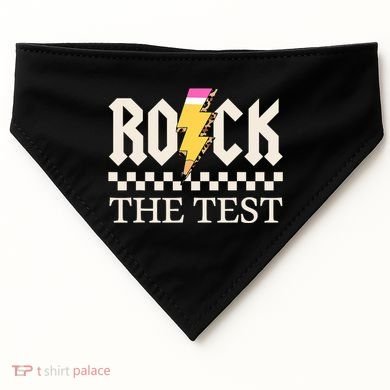 Motivational Testing Day For Teacher Student Rock The Test  USA-Made Doggie Bandana
