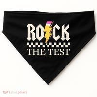 Motivational Testing Day For Teacher Student Rock The Test  USA-Made Doggie Bandana thumb 0