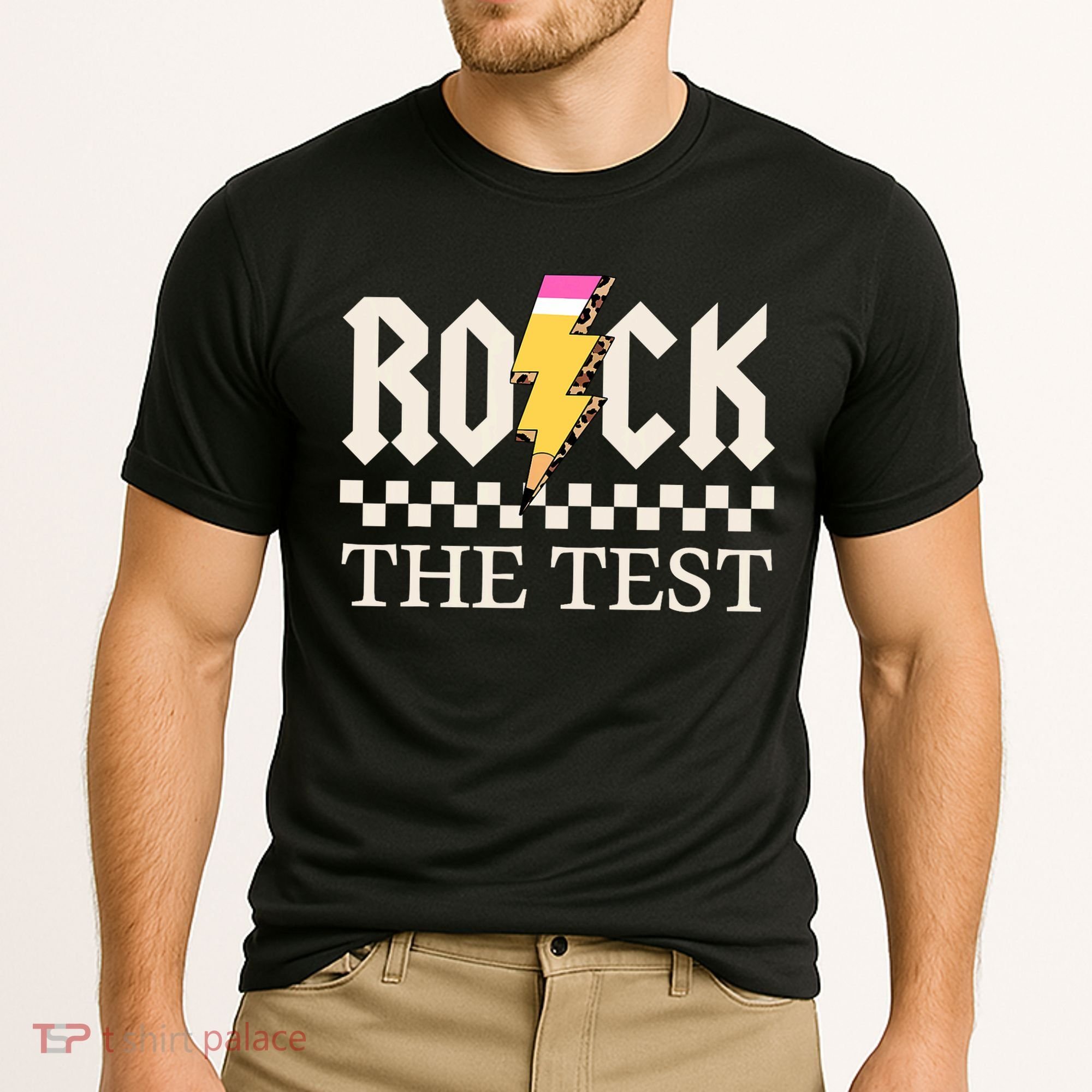 Motivational Testing Day For Teacher Student Rock The Test  Cooling Performance Crew T-Shirt