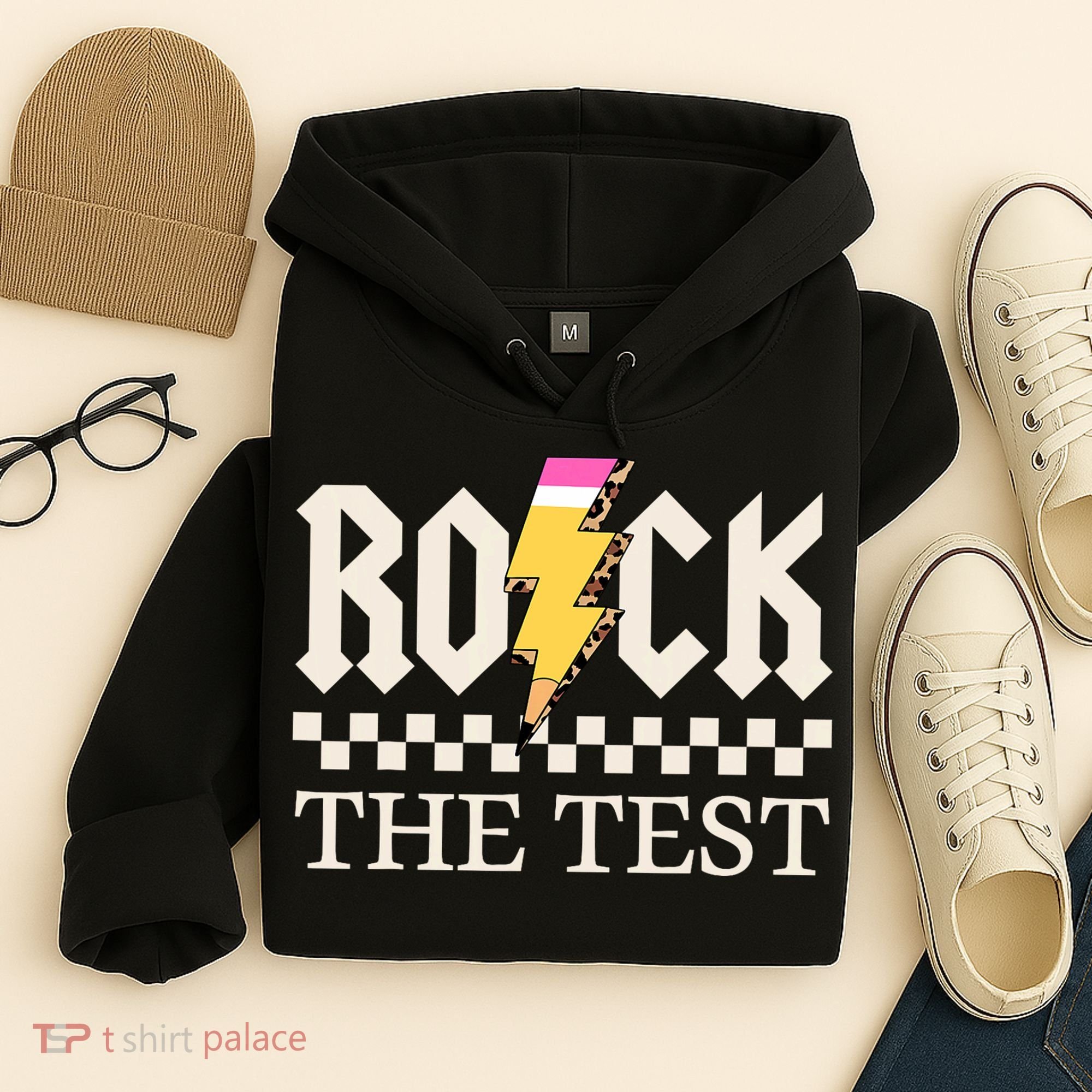 Motivational Testing Day For Teacher Student Rock The Test  Hoodie