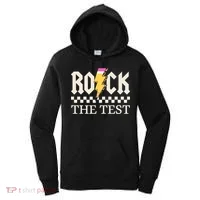 Motivational Testing Day For Teacher Student Rock The Test  Women's Hoodie thumb 0