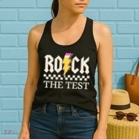Motivational Testing Day For Teacher Student Rock The Test  Women's Tank Top thumb 2