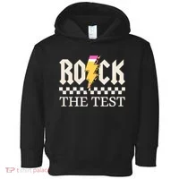 Motivational Testing Day For Teacher Student Rock The Test  Toddler Hoodie thumb 0