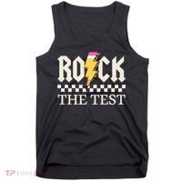 Motivational Testing Day For Teacher Student Rock The Test  Tank Top thumb 0