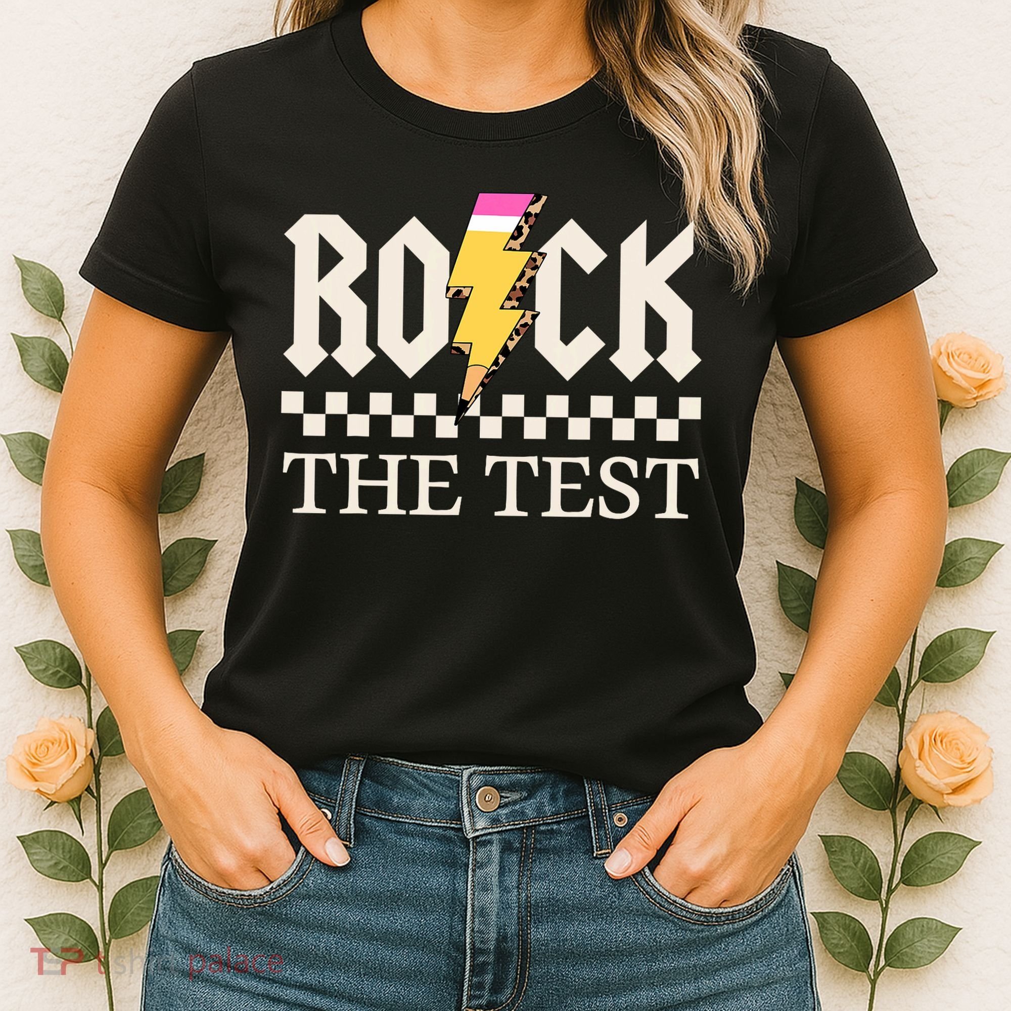 Motivational Testing Day For Teacher Student Rock The Test  Women's T-Shirt