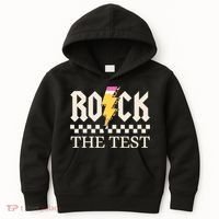 Motivational Testing Day For Teacher Student Rock The Test  Kids Hoodie thumb 0