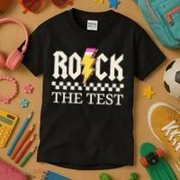 Motivational Testing Day For Teacher Student Rock The Test  Kids T-Shirt thumb 3