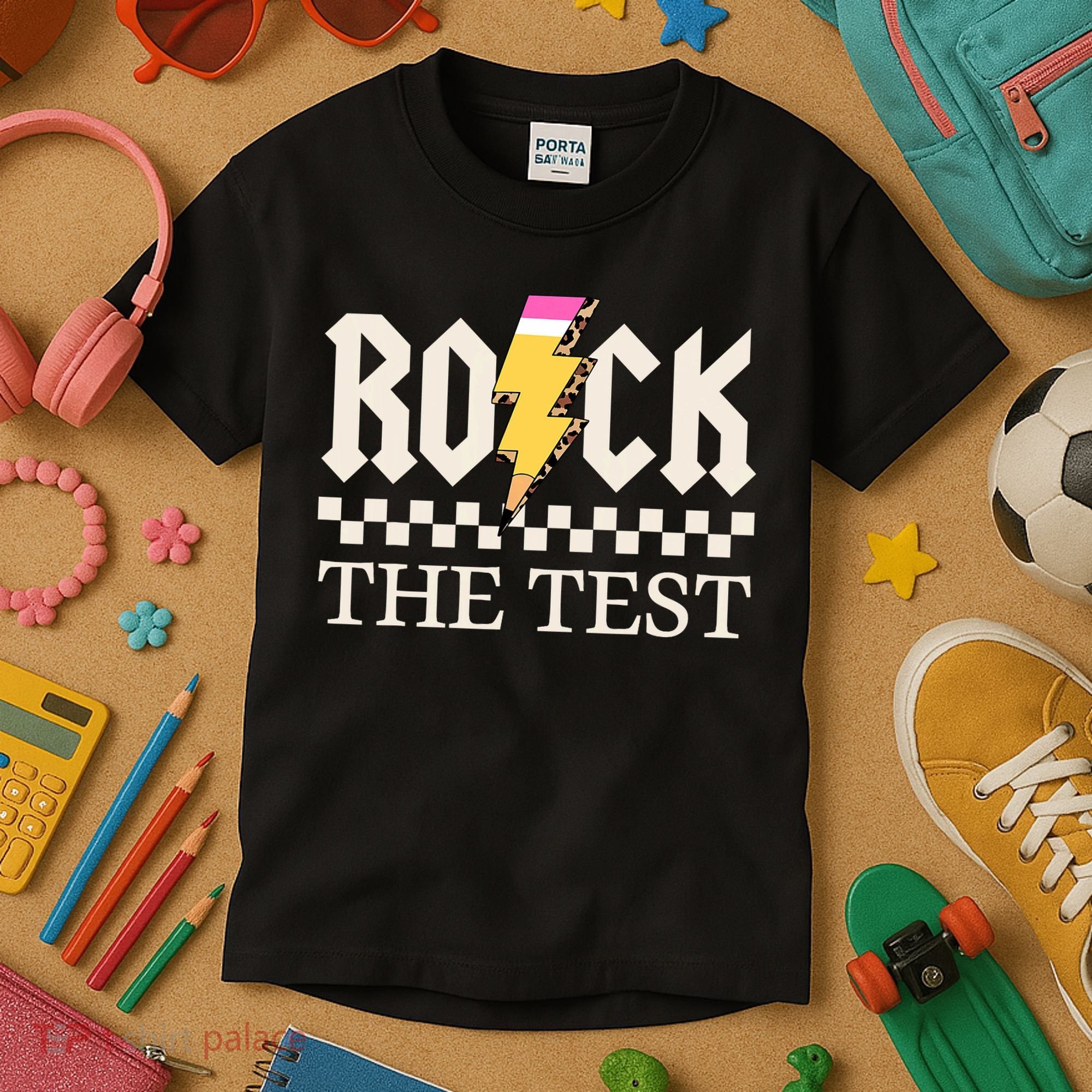 Motivational Testing Day For Teacher Student Rock The Test  Kids T-Shirt