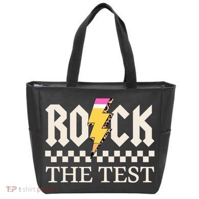 Motivational Testing Day For Teacher Student Rock The Test  Tote Bag