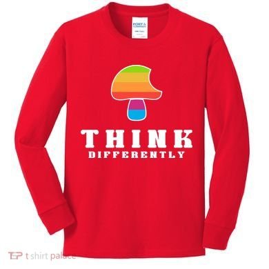 Mushroom Think Different Kids Long Sleeve Shirt