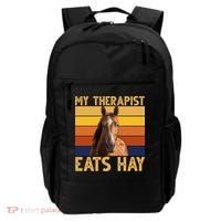 My Therapist Eats Hay Funny Horse Lover Backpack thumb 0