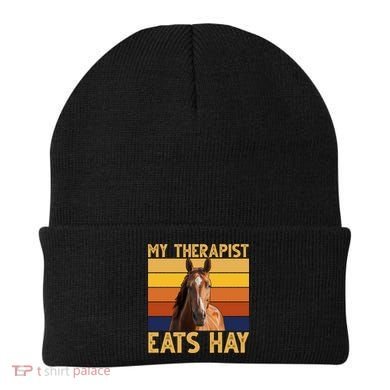 My Therapist Eats Hay Funny Horse Lover Beanie