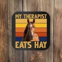 My Therapist Eats Hay Funny Horse Lover Coaster thumb 0