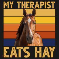 My Therapist Eats Hay Funny Horse Lover Mousepad thumb 1