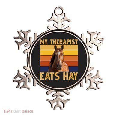 My Therapist Eats Hay Funny Horse Lover Ornament
