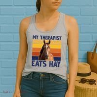 My Therapist Eats Hay Funny Horse Lover Women's Tank Top thumb 2
