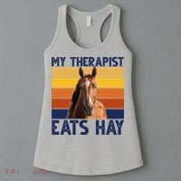 My Therapist Eats Hay Funny Horse Lover Women's Tank Top thumb 3