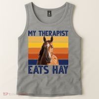 My Therapist Eats Hay Funny Horse Lover Tank Top thumb 2