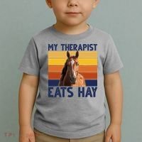My Therapist Eats Hay Funny Horse Lover Toddler T-Shirt thumb 2